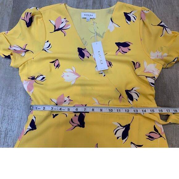 NWT GILLI yellow floral dress Size L - Picture 5 of 12